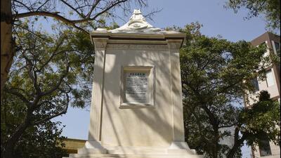 A view of the tomb of Major Jean Etienne, in Mohyal Park, Mohyal Colony, Sector-39, near Jharsa Village, in Gurugram, India, on Wednesday, March 16, 2022. (Photo by Parveen Kumar/Hindustan Times) A view of the tomb of Major Jean Etienne, in Mohyal Park, Mohyal Colony, Sector-39, near Jharsa Village, in Gurugram, India, on Wednesday, March 16, 2022. (Photo by Parveen Kumar/Hindustan Times)