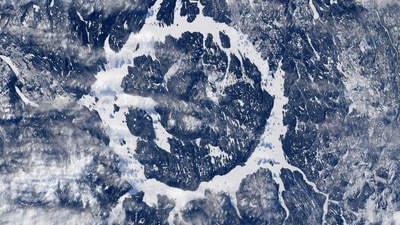 The image, taken from the Instagram post shared by an astronaut aboard the ISS, shows the 214-million-year old geological structure on Earth. (Instagram/@astro_kayla) The image, taken from the Instagram post shared by an astronaut aboard the ISS, shows the 214-million-year old geological structure on Earth. (Instagram/@astro_kayla)