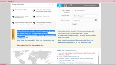 IGNOU January Admission 2022: Last date to register extended till March 25