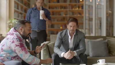 Anurag Kashyap and Shah Rukh Khan in a new ad. Anurag Kashyap and Shah Rukh Khan in a new ad.
