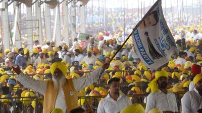 Supporters attend the oath-taking ceremony of chief minister Bhagwant Mann at Khatkar Kalan in SBS Nagar on Wednesday. (Ravi Kumar/HT) Supporters attend the oath-taking ceremony of chief minister Bhagwant Mann at Khatkar Kalan in SBS Nagar on Wednesday. (Ravi Kumar/HT)