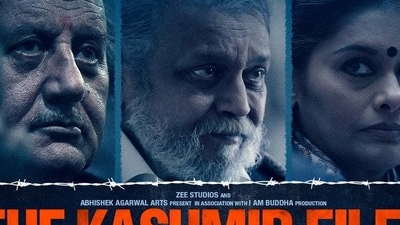 The Kashmir Files starring Anupam Kher and Mithun Chakraborty, a film on the genocide of Kashmiri Hindus, has done well at the box office in its first few days since launch. (Source: imdb) The Kashmir Files starring Anupam Kher and Mithun Chakraborty, a film on the genocide of Kashmiri Hindus, has done well at the box office in its first few days since launch. (Source: imdb)