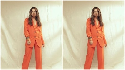 Tamannaah played muse to the fashion designer house Aak:Ch and picked a pant suit from their wardrobe. (Instagram/@tamannaahspeaks)