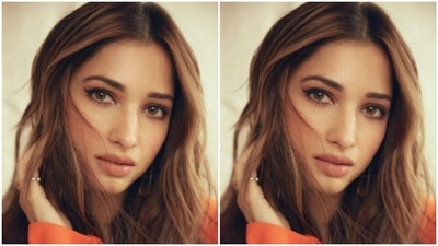 In gold earrings, rings and a bracelet adorning her right blazer sleeve from the shelves of Radhika Agrawal studio, Tamannaah further accessorised her look for the day. (Instagram/@tamannaahspeaks)