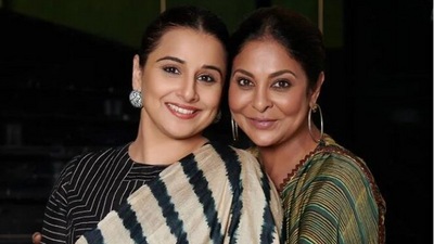 Shefali Shah and Vidya Balan pose together during the promotions of their upcoming movie Jalsa.&nbsp;