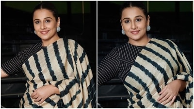 Vidya Balan in shibori Tussar silk saree serves elegance for Jalsa promotions, it costs ₹32k: See pics Vidya Balan in shibori Tussar silk saree serves elegance for Jalsa promotions, it costs ₹32k: See pics