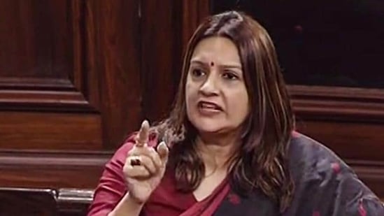 Shiv Sena MP Priyanka Chaturvedi in Rajya Sabha’. (PTI/File Photo)