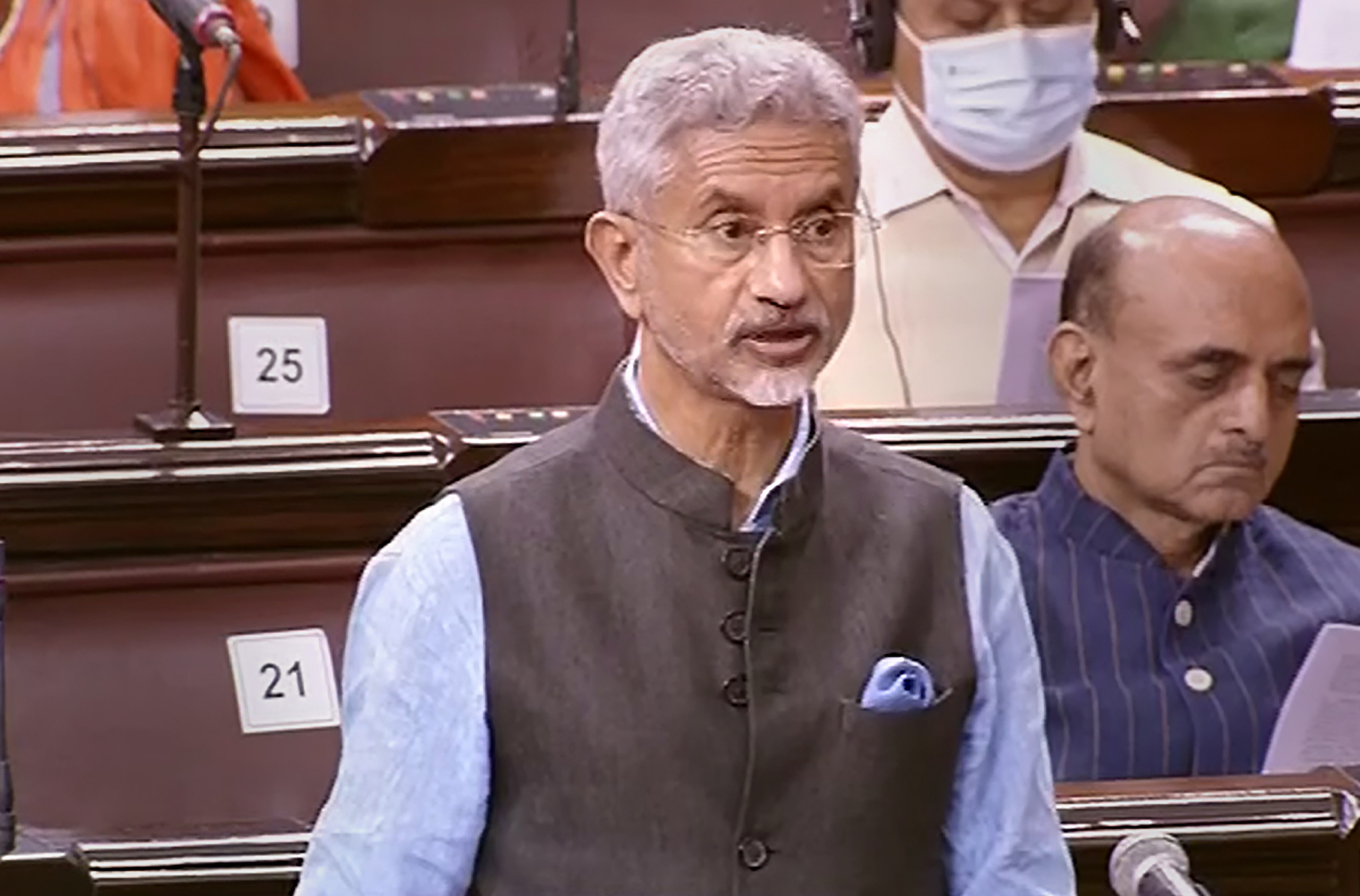 EAM S Jaishankar speaks in the Rajya Sabha during the second part of Budget Session of Parliament, in New Delhi on March 15, 2022. (PTI) EAM S Jaishankar speaks in the Rajya Sabha during the second part of Budget Session of Parliament, in New Delhi on March 15, 2022. (PTI)