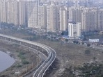 The Noida Greater Noida metro line, also known as Aqua line, inaugurated by the Uttar Pradesh Chief Minister Yogi Adityanath on January 25 (Photo by Sunil Ghosh / Hindustan Times)