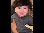 Screengrab from Instagram video that shows a baby trying cheese dip for the first time. (instagram/@inperlasworld) Screengrab from Instagram video that shows a baby trying cheese dip for the first time. (instagram/@inperlasworld)