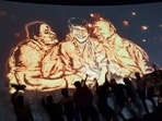 People celebrating power-star Puneeth's last film James in Theatres (Source: twitter.com)
