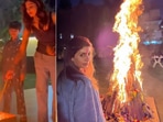Shilpa Shetty, Shweta Bachchan perform Holika Dahan.