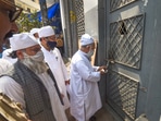 Committee members enter Nizamuddin Markaz after its reopening, to offer prayers during Shab-e-Barat in New Delhi, Thursday, March 17, 2022. (PTI Photo/ Shahbaz Khan) Committee members enter Nizamuddin Markaz after its reopening, to offer prayers during Shab-e-Barat in New Delhi, Thursday, March 17, 2022. (PTI Photo/ Shahbaz Khan)