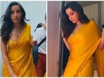 Nora Fatehi in yellow saree and shimmering bralette takes over Mumbai like a stunning ethnic queen: Watch video Nora Fatehi in yellow saree and shimmering bralette takes over Mumbai like a stunning ethnic queen: Watch video