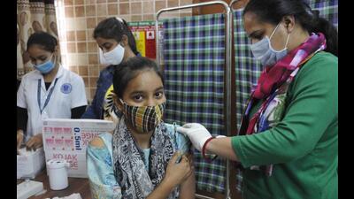 Despite the wide availability in Chandigarh, only 37 children turned up for getting the jab on the first day and another 91 on Thursday, resulting in vaccine wastage. (Keshav Singh/HT) Despite the wide availability in Chandigarh, only 37 children turned up for getting the jab on the first day and another 91 on Thursday, resulting in vaccine wastage. (Keshav Singh/HT)