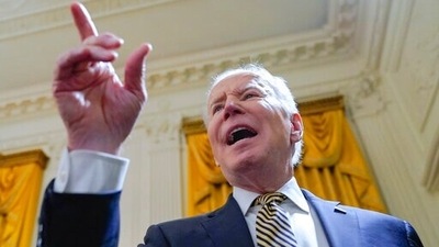 President Joe Biden responds to a question about Russian President Vladimir Putin in the East Room of the White House. (AP) President Joe Biden responds to a question about Russian President Vladimir Putin in the East Room of the White House. (AP)