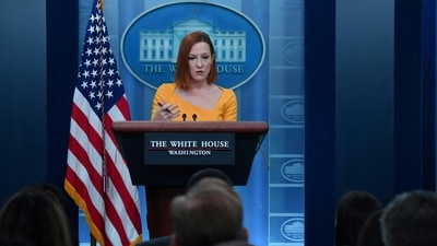 White House Press Secretary Jen Psaki speaks during a briefing. (AFP)
