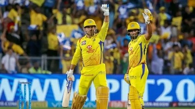 Chennai Super Kings captain MS Dhoni and Ambati Rayudu (IPL)