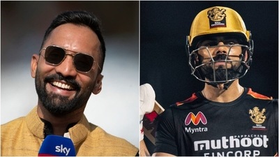 Dinesh Karthik; Virat Kohli (Twitter/IPL) Dinesh Karthik; Virat Kohli (Twitter/IPL)