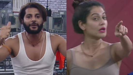 Payal Rohatgi and Kaaranvir Bohra argue in Lock Upp.