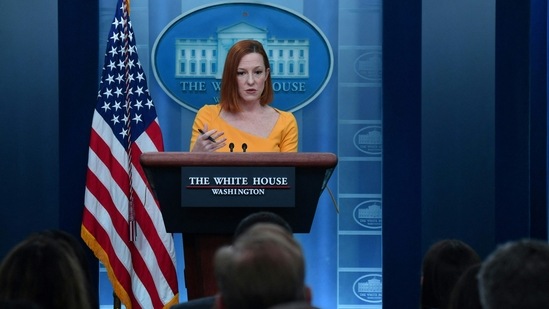 White House Press Secretary Jen Psaki speaks during a briefing.(AFP)