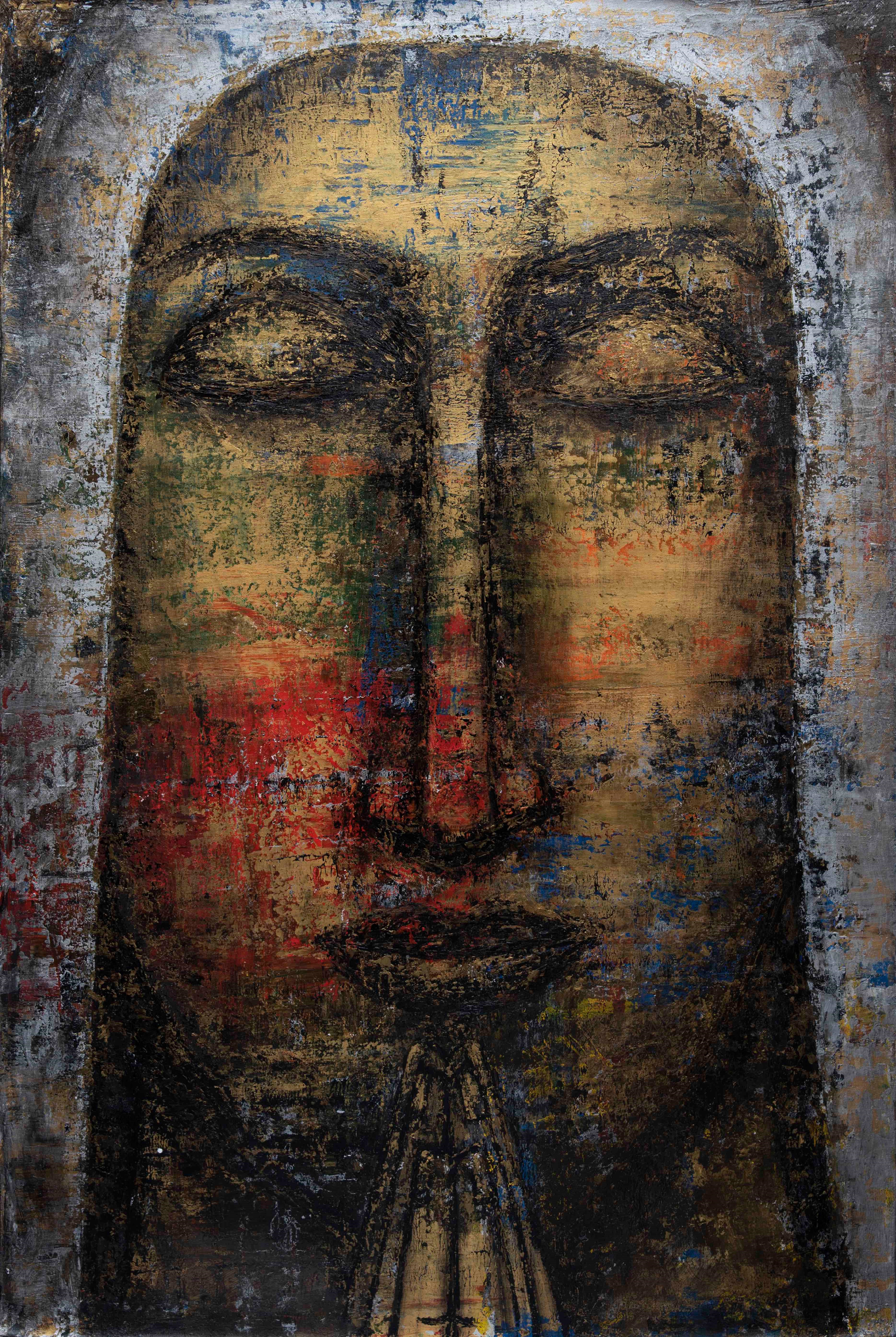 An artwork titled Begging for Peace is part of the ongoing exhibition.