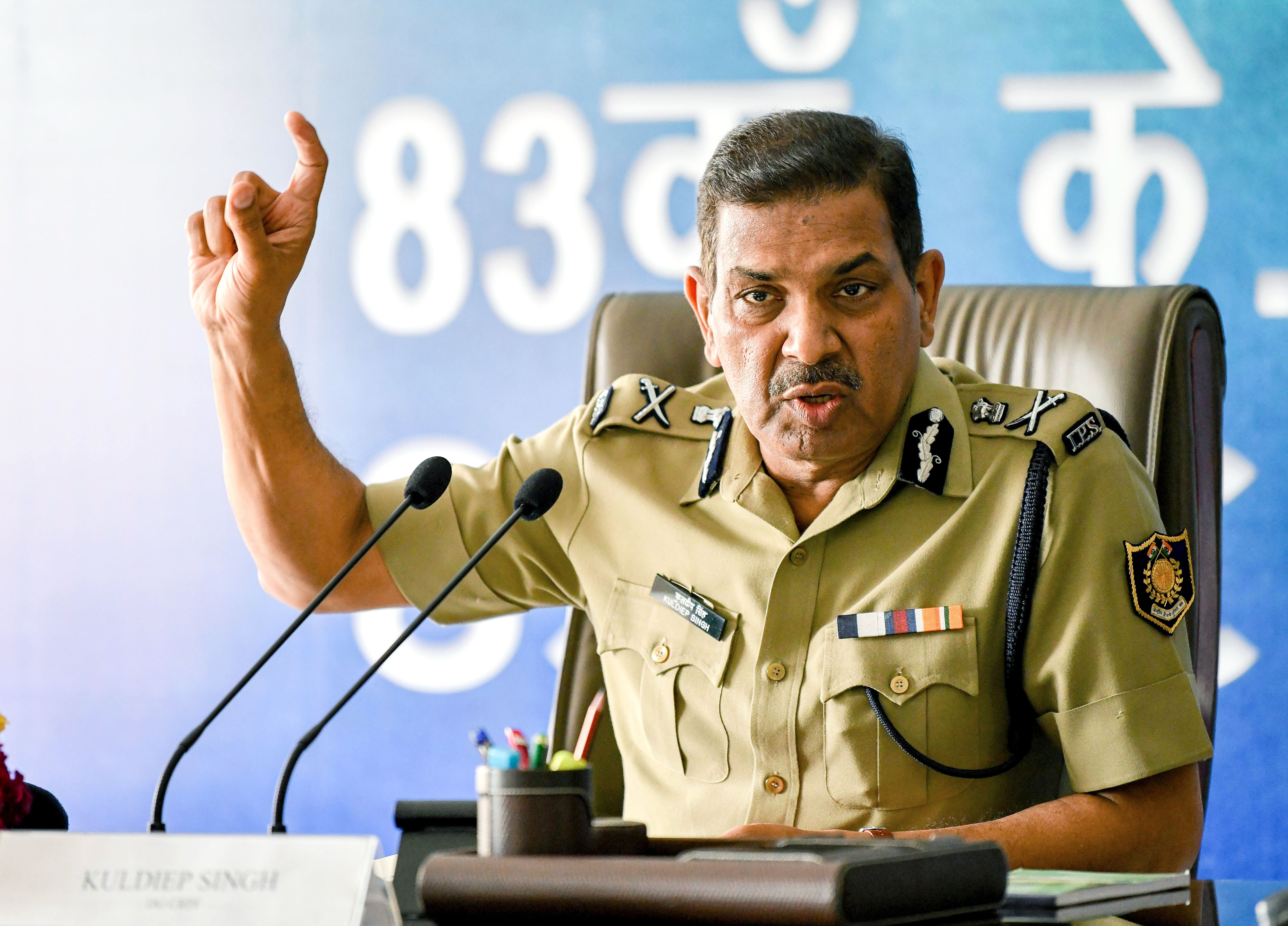 Central reserve police force director general Kuldiep Singh at a press conference in New Delhi on Thursday (ANI) (Prateek Kumar) Central reserve police force director general Kuldiep Singh at a press conference in New Delhi on Thursday (ANI) (Prateek Kumar)