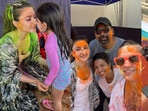 Neha Dhupia and Soha Ali Khan celebrated Holi together.