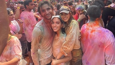 Aaliyah Kashyap with Shane Gregoire and Khushi Kapoor. Aaliyah Kashyap with Shane Gregoire and Khushi Kapoor.
