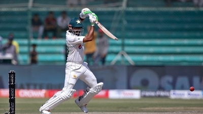 Pakistan's Babar Azam bats on the fifth day of the second test match between Pakistan and Australia at the National Stadium in Karachi Pakistan (AP) Pakistan's Babar Azam bats on the fifth day of the second test match between Pakistan and Australia at the National Stadium in Karachi Pakistan (AP)