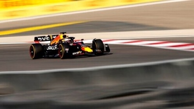Red Bull driver Max Verstappen of the Netherlands steers his car during the first free practice at the Formula One Bahrain International Circuit in Sakhir, Bahrain. (AP)