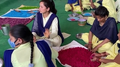 Organic Holi: Indore Jail's women inmates make colours from fruits, vegetables and flowers (Twitter/@ANI) Organic Holi: Indore Jail's women inmates make colours from fruits, vegetables and flowers (Twitter/@ANI)