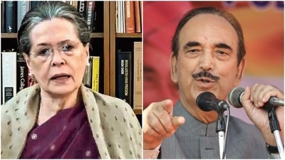 Congress chief Sonia Gandhi and senior leader Ghulam Nabi Azad.