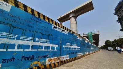 Phase 1 of Metro work in progress at Balkum area of Thane-Bhiwandi Road. A 3km stretch on Phase 2 of Bhiwandi - Kalyan Metro line will be built underground, saving 735 structures, according to MMRDA. (PRAFUL GANGURDE/HT PHOTO) Phase 1 of Metro work in progress at Balkum area of Thane-Bhiwandi Road. A 3km stretch on Phase 2 of Bhiwandi - Kalyan Metro line will be built underground, saving 735 structures, according to MMRDA. (PRAFUL GANGURDE/HT PHOTO)
