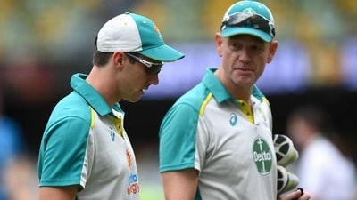 Pat Cummins with Andrew McDonald (Getty)