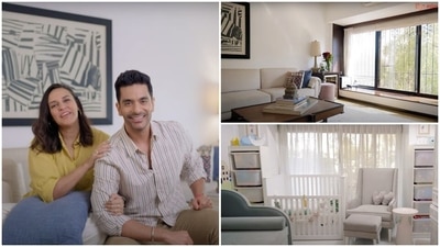 Neha Dhupia and Angad Bedi live in their house with their two kids. Neha Dhupia and Angad Bedi live in their house with their two kids.