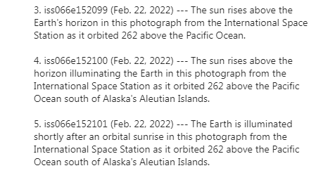 ISS posted these while explaining about the images of the orbital sunrise.(Instagram/@iss)