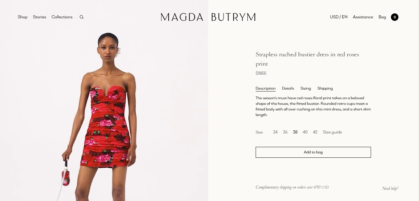 Alia Bhatt's Strapless ruched bustier dress. (magdabutrym.com)