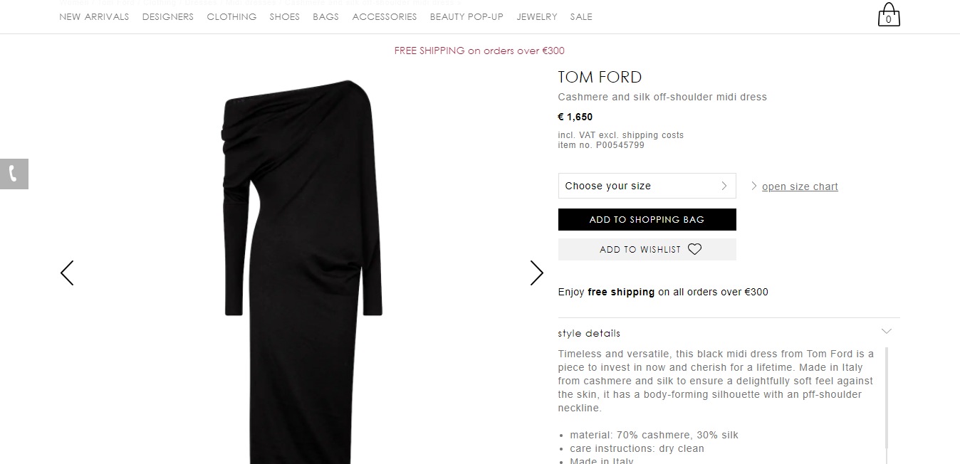 Priyanka Chopra's black midi dress.&nbsp; (mytheresa.com)