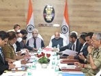 Union home minister Amit Shah reviews security situation in Jammu & Kashmir in Jammu. Union home minister Amit Shah reviews security situation in Jammu & Kashmir in Jammu. 