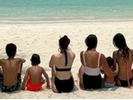 Karisma Kapoor and Kareena Kapoor Khan with their children. Karisma Kapoor and Kareena Kapoor Khan with their children.