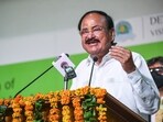 Vice President M Venkaiah Naidu addresses the inauguration of South Asian Institute of Peace and Reconciliation, in Haridwar, Saturday, March 19, 2022. (PTI Photo)