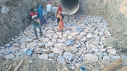 Work underway near Bhalswa lake. (Sourced)