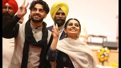 CM Bhagwant Mann’s son Dilshan and daughter Seerat after the swearing in ceremony at the Punjab Raj Bhawan in Chandigarh on Saturday. (Sanjeev Sharma/HT) CM Bhagwant Mann’s son Dilshan and daughter Seerat after the swearing in ceremony at the Punjab Raj Bhawan in Chandigarh on Saturday. (Sanjeev Sharma/HT)