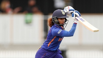 India's skipper Mithali Raj plays a shot during the ICC Women's World Cup 2022 match between India Women and Australia Women, at Eden Park, in Auckland on Saturday. (ANI ) India's skipper Mithali Raj plays a shot during the ICC Women's World Cup 2022 match between India Women and Australia Women, at Eden Park, in Auckland on Saturday. (ANI )