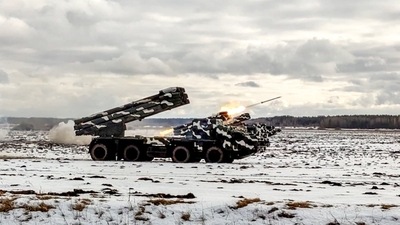 Rocket launcher systems Smerch (Tornado) during joint exercises of the armed forces of Russia and Belarus. Image for Representation (AFP) Rocket launcher systems Smerch (Tornado) during joint exercises of the armed forces of Russia and Belarus. Image for Representation (AFP)