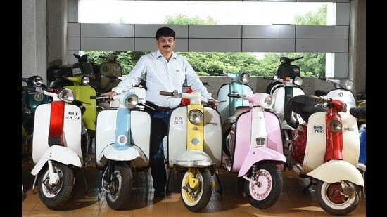 Kenjale has been amassing two-wheelers for over 35 years. His collection of 500 vehicles is now slowly being restored and moved to the museum. ‘My goal is to preserve a sample of every two-wheeler to ever run on Indian roads,’ he says. (Image courtesy Vintage Miles)
