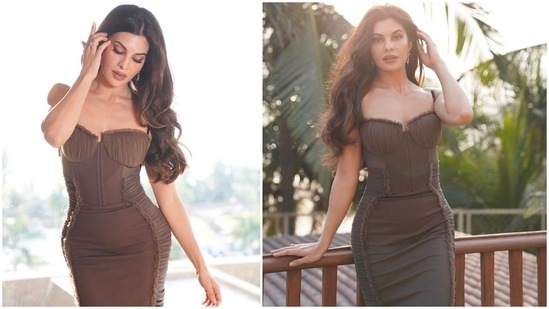 Jacqueline Fernandez earlier set the internet on fire with her pictures in a brown bustier bodycon dress.(Instagram/@jacquelinef143)