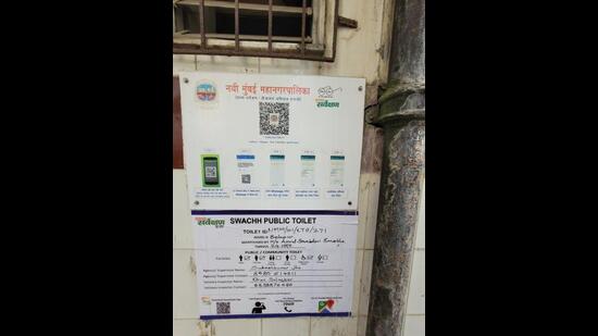 Navi Mumbai Municipal Corporation, in a bid to ensure that the community and public toilets in the city are kept neat, had launched the QR code system in February 2021. (BACHCHAN KUMAR/HT PHOTO)