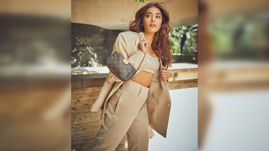 Pooja Hegde captioned her post, "Don’t forget to bring your spunk to work today."(Instagram/@hegdepooja)